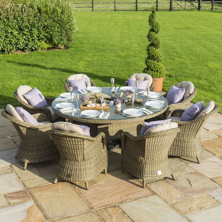 Garden table with ice bucket in middle deals